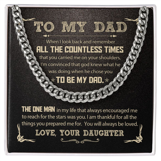 My Dad - God Chose You Cuban Link Chain Necklace Gift
