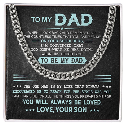 My Dad - God Chose You S Cuban Link Chain Necklace