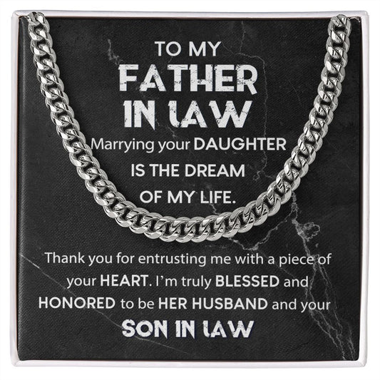 Father In Law - Dream Of My Life Cuban Link Chain Necklace Gift