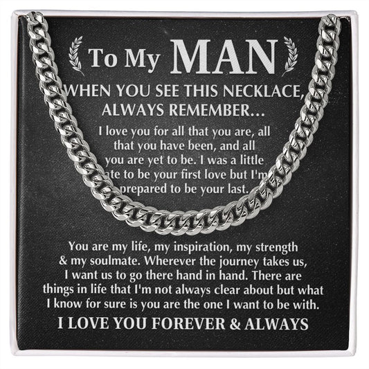 To My Man - Always Remember Cuban Link Chain Necklace