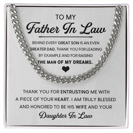 Father In Law - Raising The Man Cuban Link Chain Necklace Gift
