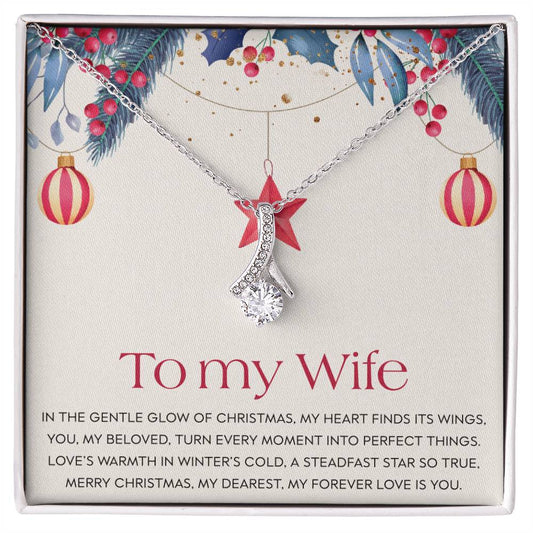 Merry Christmas To my Wife with Alluring Beauty Necklace