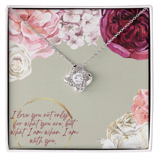 Floral Love Knot Necklace With Heartfelt message card