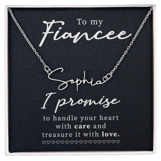 To my fiancee Signature Name Necklace