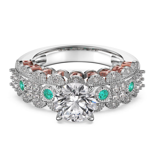 The Effulgent moissanite Wedding Ring with 1.5ct diamond embellishments