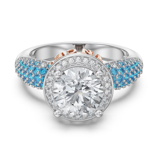 Exquisite 2Ct Personalised Moissante Ring with shimmering Diamond accents