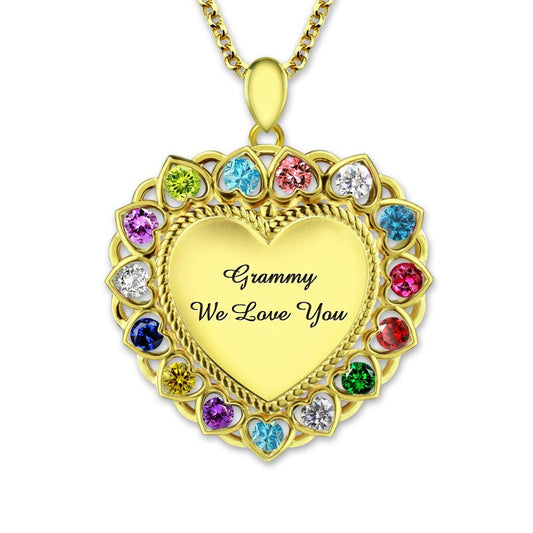 Personalised Family Birthstone Necklace (1-15 Gemstones)