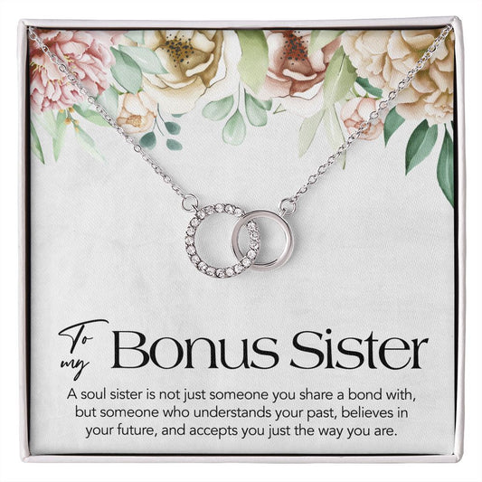 Bonus Sister Gift. Sister in Law Gift, Sister of the Groom, Wedding, Thank You, Bridesmaid, Bridal Shower, Interlocking Circle Necklace