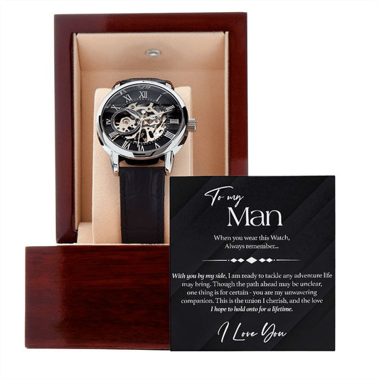 To my Man, Luxury Mechanical Watch with classic Message Card