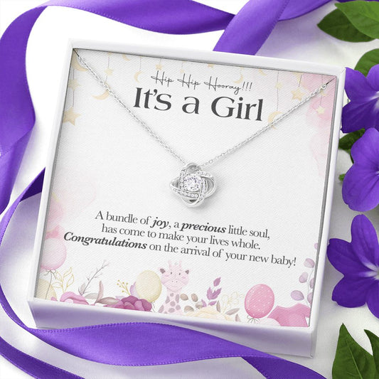 It's a Girl Necklace gift for mom, Baby Girl shower gift, New Mom Gift, Gift for New Baby, Newborn Gift