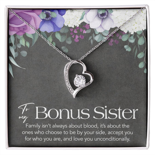 Bonus Sister Gift. Sister in Law Gift, Sister of the Groom, Wedding, Thank You, Bridesmaid, Bridal Shower, Dazzling Heart Necklace