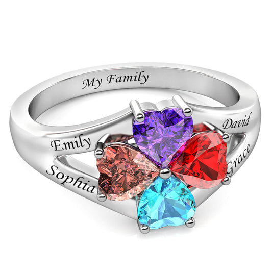 Personalised Mother's Love & Luck Ring with Split Shank