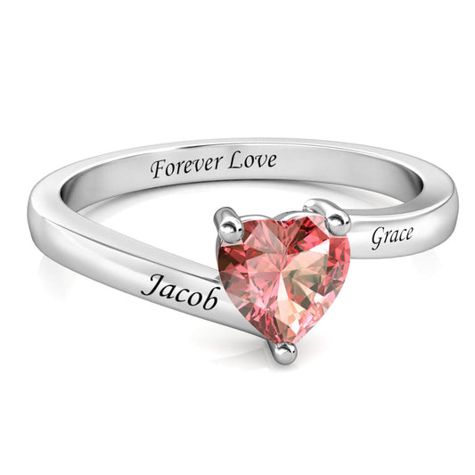 Heart Stone in a Gallery Setting Promise Ring